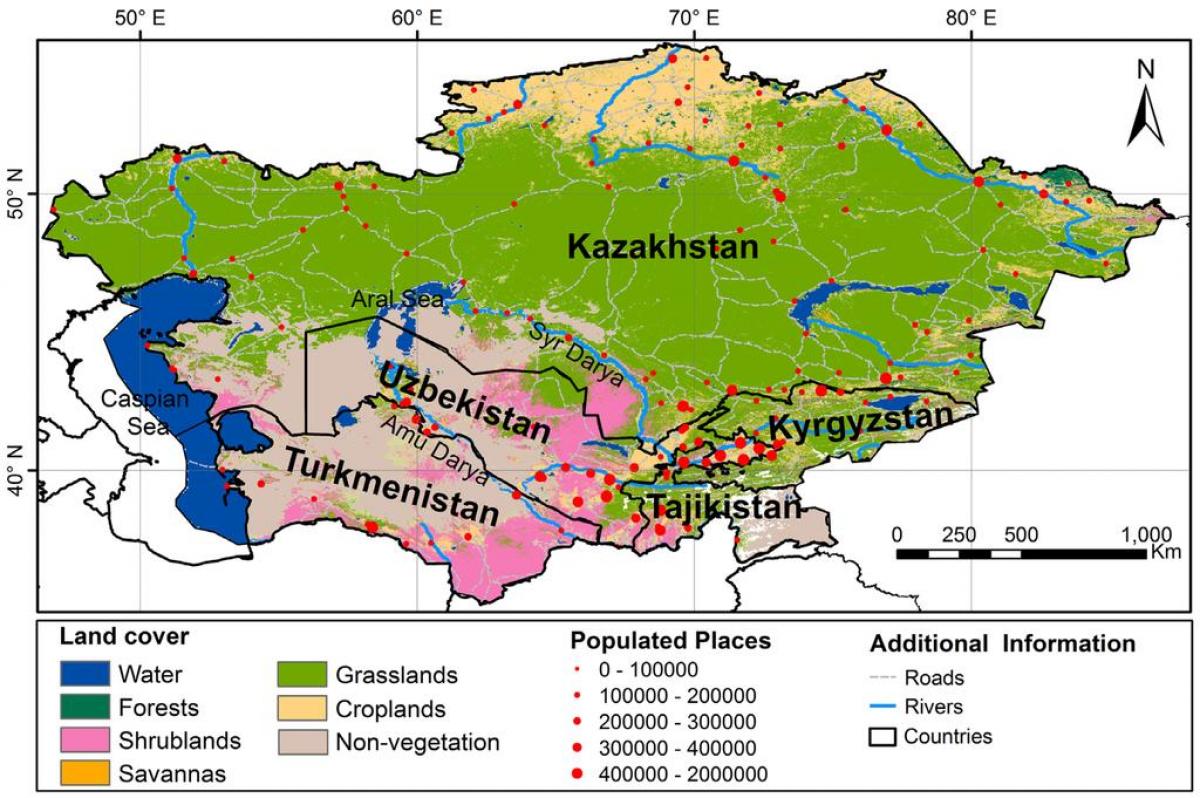 карта Казахстана клімат