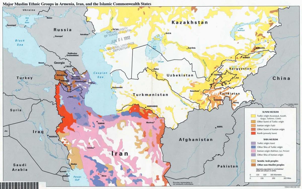 карта Казахстана рэлігія