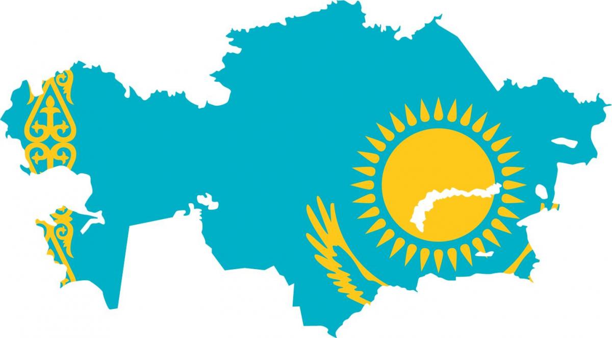 карта Казахстана сцяг