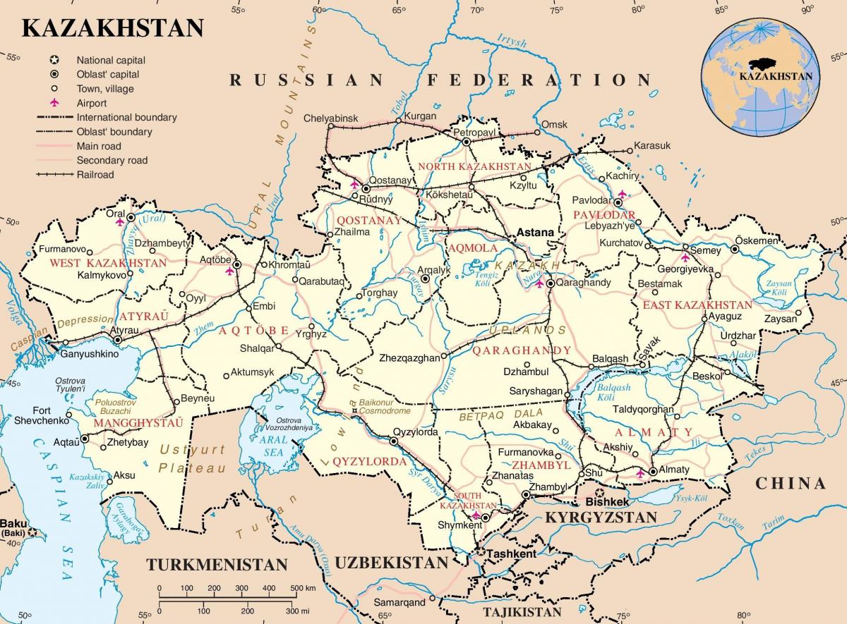 Казахстан карта краіны