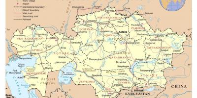 Карта Казахстана аэрапортаў