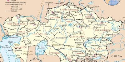 Карта Казахстана палітычныя