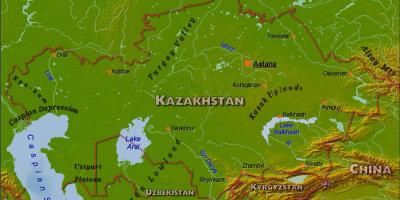 Карта Казахстана фізічная
