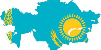 Карта Казахстана сцяг