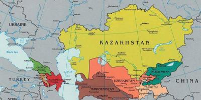 Карта Казахстана суседніх краін